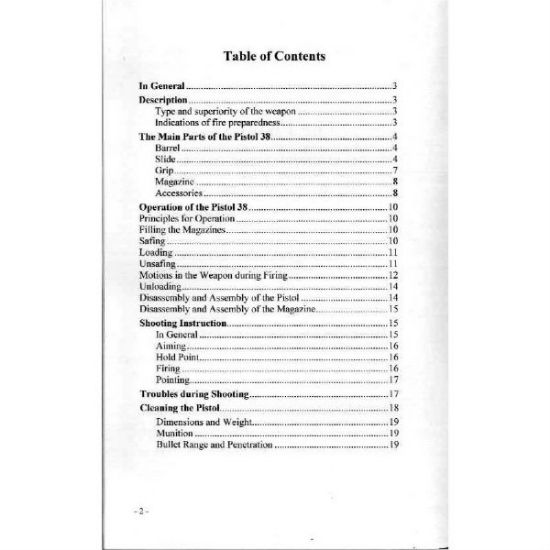 Picture of P38 MANUAL, DIE PISTOLE 38