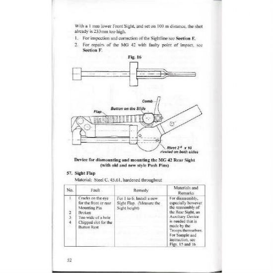 Picture of MG42 ARMORERS REPAIR MANUAL