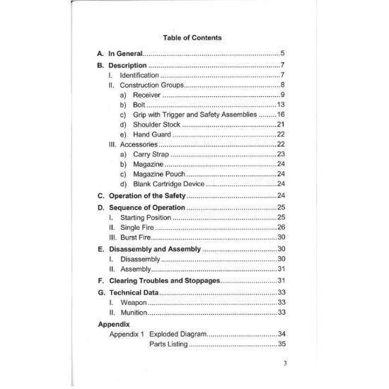Picture of MP5 GERMAN ARMY OPERATOR MANUAL, IN ENGLISH