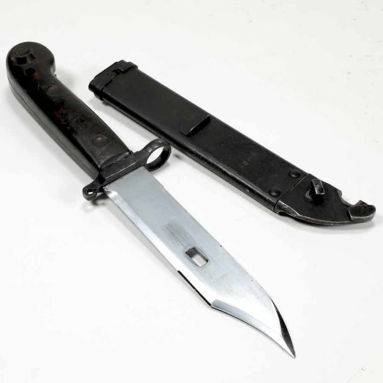 Picture of POLISH AKM TYPE 1 BAYONET, DARK BAKELITE GRIP, FITS STAMPED AK47 AKM AK74, G-VG