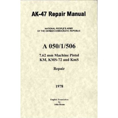 Picture of AK47 REPAIR MANUAL, DDR EAST GERMAN ISSUE IN ENGLISH