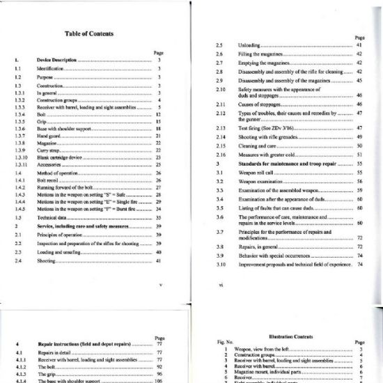 Picture of G3 DEPOT REPAIR MANUAL, BUNDESWEHR ISSUE TDv 1005/005-14, IN ENGLISH