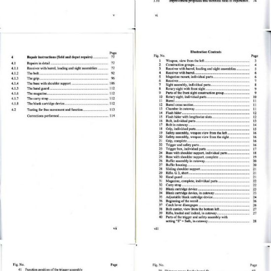 Picture of G3 DEPOT REPAIR MANUAL, BUNDESWEHR ISSUE TDv 1005/005-14, IN ENGLISH