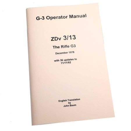 Picture of G3 OPERATOR MANUAL, BUNDESWEHR ZDv 3/13 ISSUE, IN ENGLISH