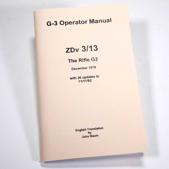 Picture of G3 OPERATOR MANUAL, BUNDESWEHR ZDv 3/13 ISSUE, IN ENGLISH