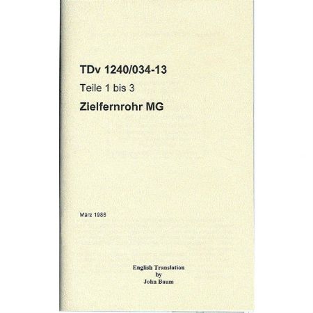 Picture of MG3 LAFETTE OPTICS MANUAL IN ENGLISH