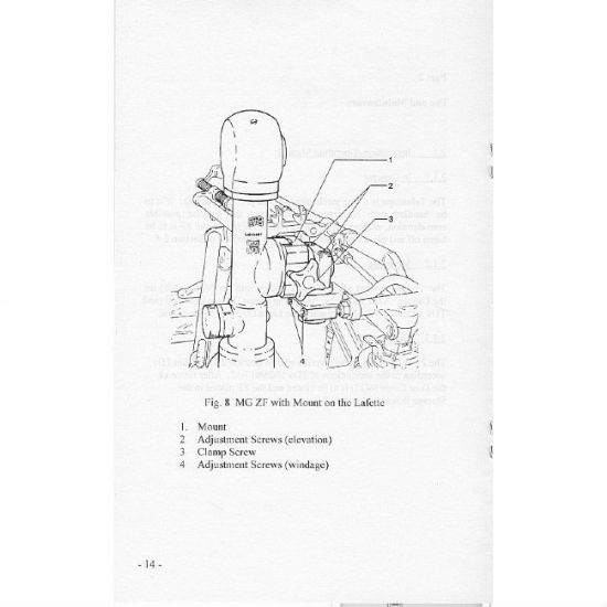 Picture of MG3 LAFETTE OPTICS MANUAL IN ENGLISH