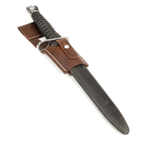 Swiss PE57 Bayonet with Scabbard and Leather Frog, STGw.57, PE57, Sturmgewehr 57, M57, SIG 550, SIG 551 552, SIG556, SIG552A1, Surplus from Switzerland, SIG-B-2135, RTG Parts