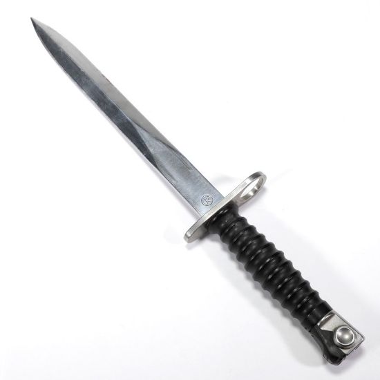 Swiss PE57 Bayonet with Scabbard and Leather Frog, STGw.57, PE57, Sturmgewehr 57, M57, SIG 550, SIG 551 552, SIG556, SIG552A1, Surplus from Switzerland, SIG-B-2135, RTG Parts