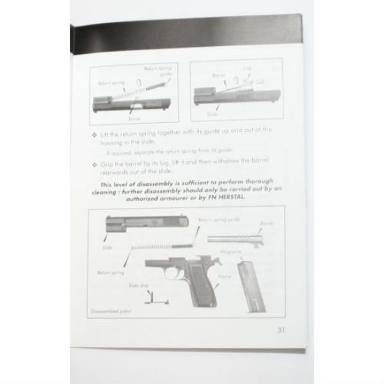 FN Herstal HP-SA .40SW Pistol Manual, BHP, Hi-Power, Hi Power, LIB-3940, RTG Parts