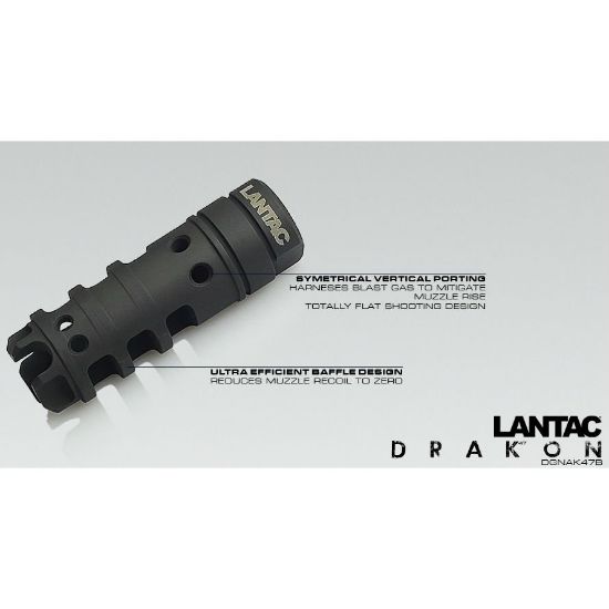 Picture of LANTAC DRAKON MUZZLE BRAKE FOR AK47, 7.62MM, 14x1 LH