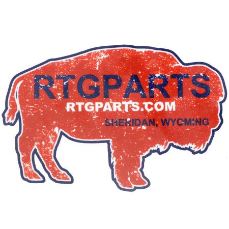 RTG Parts Sticker, Wyoming Buffalo in Red, Sheridan Wyoming, Die Cut 4 x 2.75 Inch, RTG-STICKER-WYO
