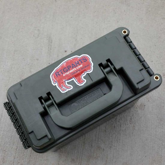 RTG Parts Sticker, Wyoming Buffalo in Red, Sheridan Wyoming, Die Cut 4 x 2.75 Inch, RTG-STICKER-WYO