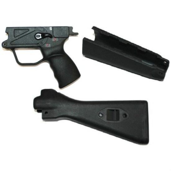 Picture of POF MP5 BLACK STOCK SET NEW, WITH SEMI-AUTO SEF PLASTIC LOWER