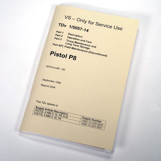 Picture of GERMAN ARMY P8 (HK USP) OPERATORS MANUAL, IN ENGLISH
