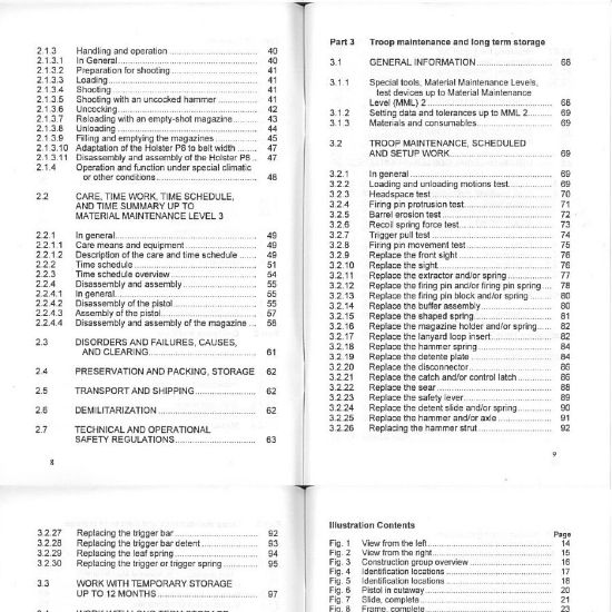 Picture of GERMAN ARMY P8 (HK USP) OPERATORS MANUAL, IN ENGLISH