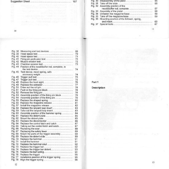 Picture of GERMAN ARMY P8 (HK USP) OPERATORS MANUAL, IN ENGLISH