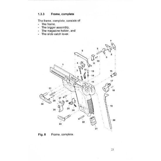 Picture of GERMAN ARMY P8 (HK USP) OPERATORS MANUAL, IN ENGLISH