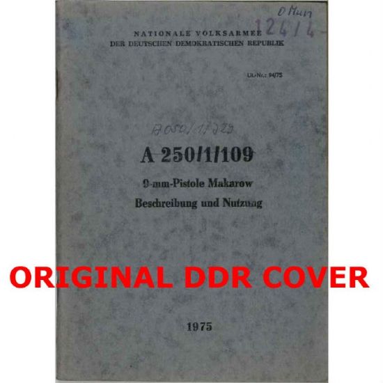 Picture of MAKAROV PISTOL OPERATOR MANUAL, DDR EAST GERMAN ISSUE