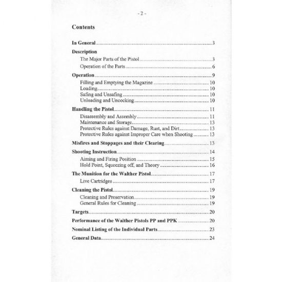 Picture of PP PPK OPERATORS MANUAL, GERMAN POLICE ISSUE IN ENGLISH