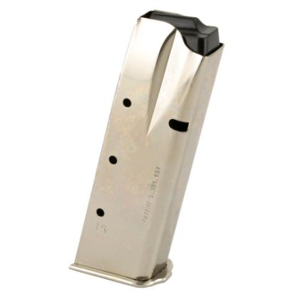 Picture of BROWNING HP 9MM 15RD FLUSH FIT NICKEL MAG NEW, MEC-GAR