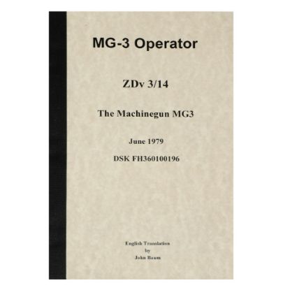 Picture of MG3 OPERATOR'S MANUAL, MODERN MILITARY ISSUE IN ENGLISH