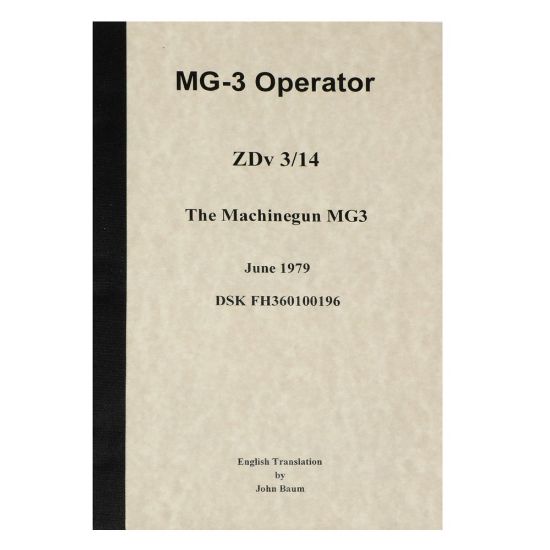 Picture of MG3 OPERATOR'S MANUAL, MODERN MILITARY ISSUE IN ENGLISH