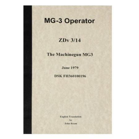 Picture of MG3 OPERATOR'S MANUAL, MODERN MILITARY ISSUE IN ENGLISH