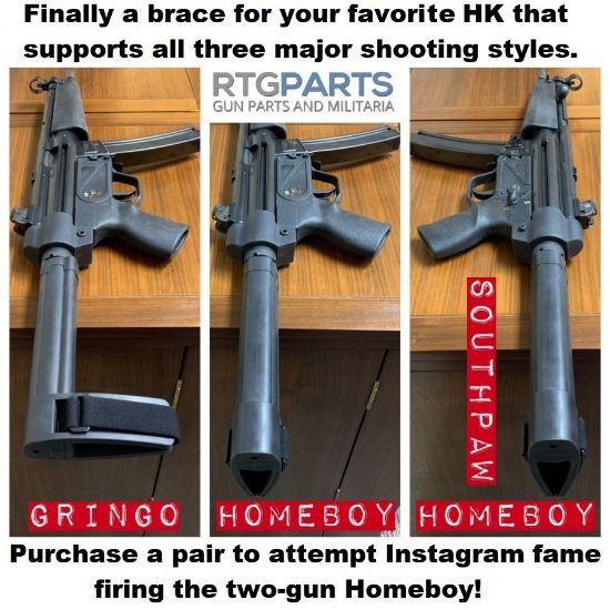 Picture of MP5 HK53 HKL LOW PROFILE PISTOL BRACE, SB TACTICAL
