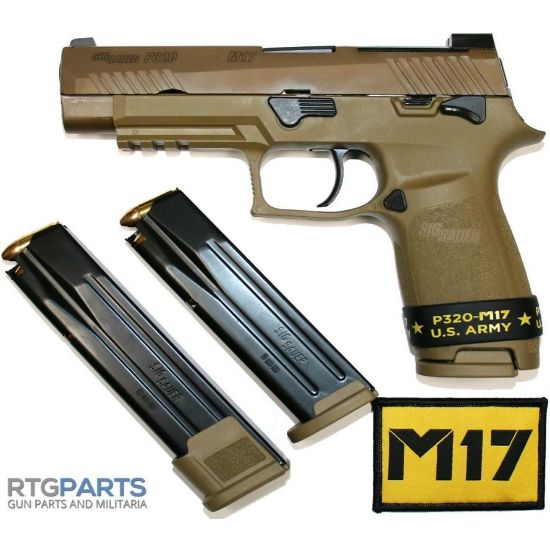 SIG P320 M17 M18 P211 21rd 9mm Extended Capacity Magazine, P250 Mags, Coyote Tan, 798681599592, SIG-MAG-MOD-F-9-21-COY, RTG Parts