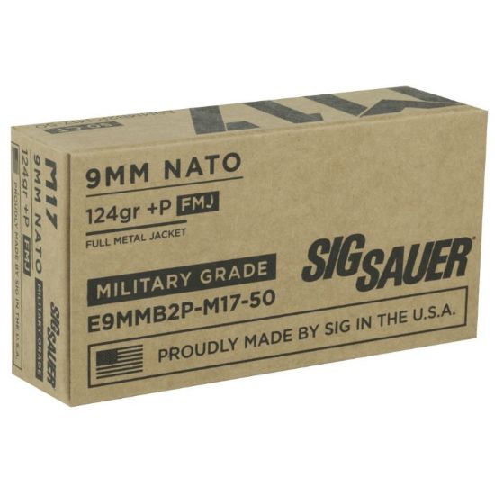 Picture of SIG 9MM +P 124GR ELITE BALL M17 FMJ, 50RD BOX