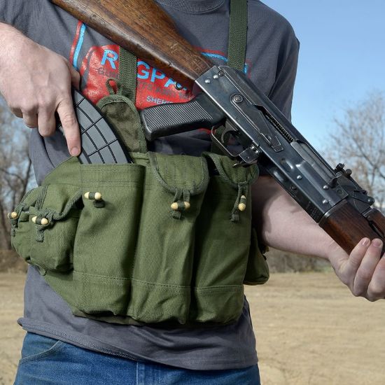 Picture of AK47 BANDOLIER CHEST RIG, OD GREEN, NEW