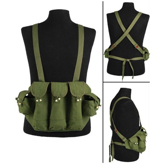 Picture of AK47 BANDOLIER CHEST RIG, OD GREEN, NEW