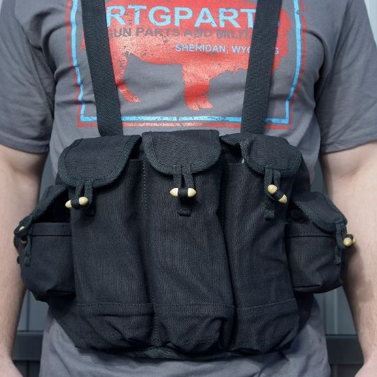 Picture of AK47 BANDOLIER CHEST RIG, BLACK, NEW