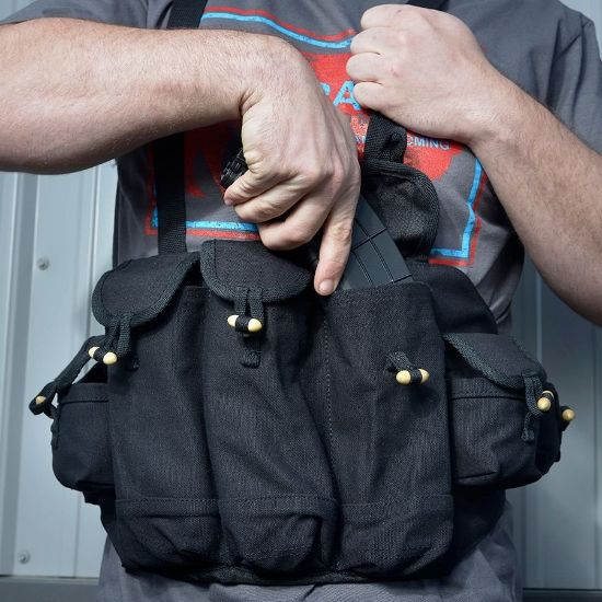 Picture of AK47 BANDOLIER CHEST RIG, BLACK, NEW