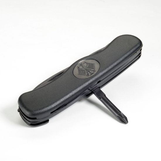 Picture of BLACK MULTI FUNCTION KNIFE NEW, BUNDESWEHR LOGO