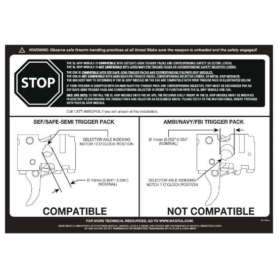 Picture of MAGPUL ESK SAFETY SELECTOR FOR SL GRIP MODULE & HK POLYMER SEF TRIGGER HOUSINGS