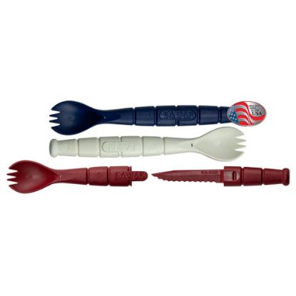 Picture of KA-BAR USA RED WHITE BLUE TACTICAL SPORK WITH KNIFE SET