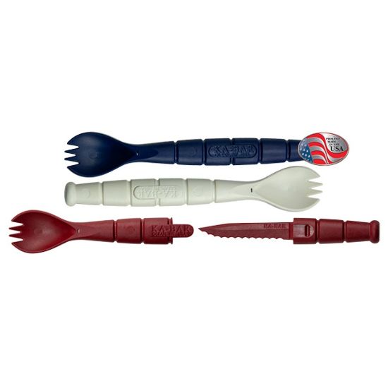 Picture of KA-BAR USA RED WHITE BLUE TACTICAL SPORK WITH KNIFE SET