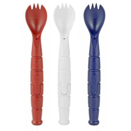 Picture of KA-BAR USA RED WHITE BLUE TACTICAL SPORK WITH KNIFE SET