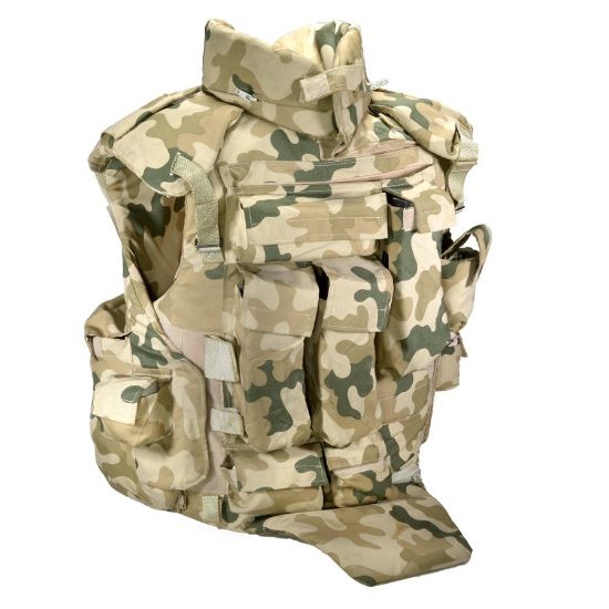 Picture of POLISH DESERT CAMO FLAK VEST WITH TWO STRIKE PLATES, LARGE