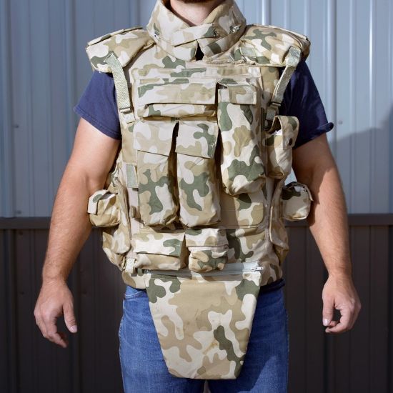 Picture of POLISH DESERT CAMO FLAK VEST WITH TWO STRIKE PLATES, LARGE