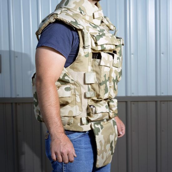 Picture of POLISH DESERT CAMO FLAK VEST WITH TWO STRIKE PLATES, LARGE
