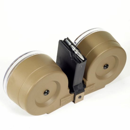 Picture of RWB AR15 100RD DOUBLE DRUM MAG WITH POUCH, TAN