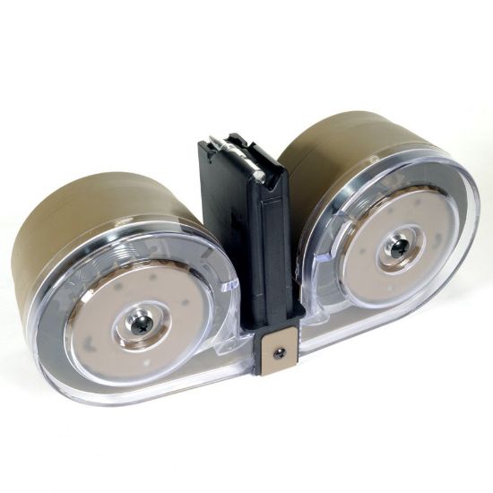 Picture of RWB AR15 100RD DOUBLE DRUM MAG WITH POUCH, TAN