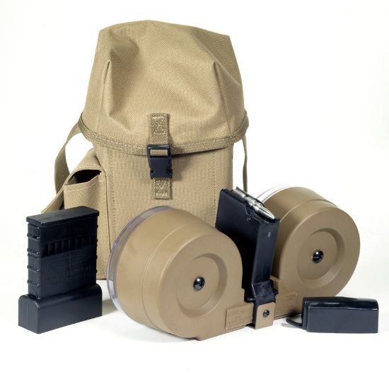 Picture of RWB AR15 100RD DOUBLE DRUM MAG WITH POUCH, TAN