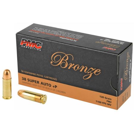 Picture of .38 SUPER PMC BRONZE +P 130GR FMJ, 50RD BOX