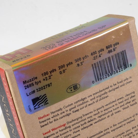 Picture of HORNADY .303 BRITISH 150GR SP, 20RD BOX