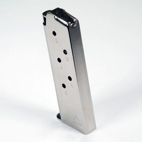 Picture of 1911 OFFICERS .45ACP 6RD NICKEL MAGAZINE, MEC-GAR