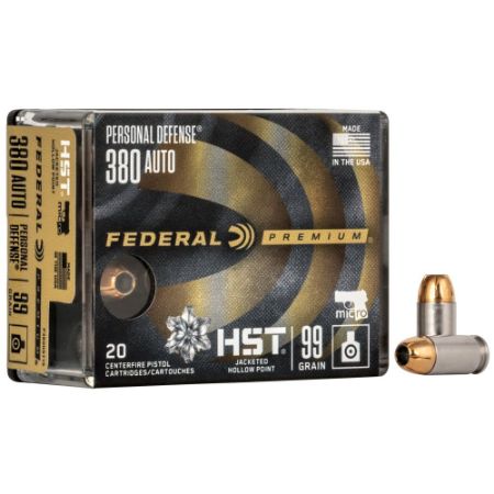 Picture of FEDERAL PERSONAL DEFENSE HST .380 ACP 99GR JHP, 20RD BOX